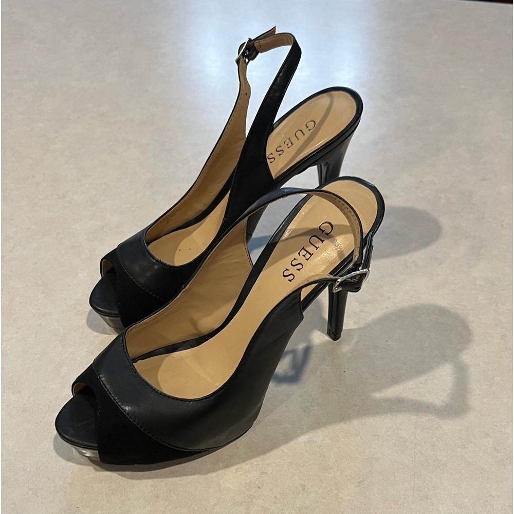 Black open toe heels